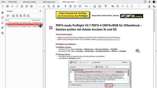 PDFX-ready Preflight-Installation in Adobe Acrobat Pro смотреть онлайн
