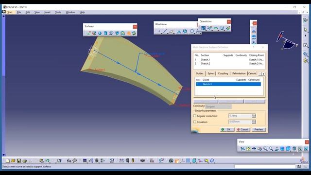 CATIA WIREFRAME & SURFACE DESIGN TUTORIAL- Part1 смотреть онлайн