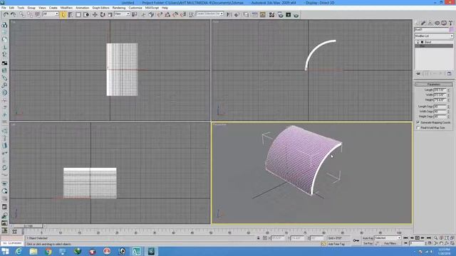 Bend command :3ds Max 2009 смотреть онлайн