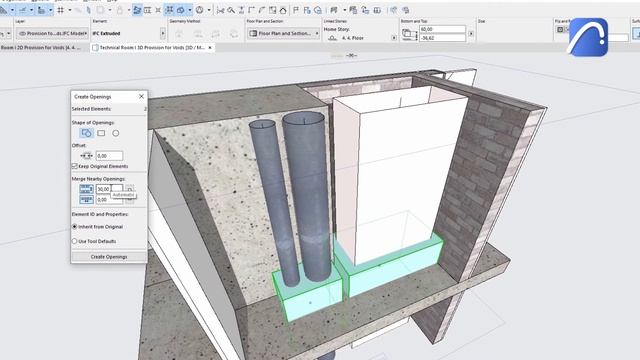 Archicad 25 - Polygonal Openings and MEP Labels смотреть онлайн