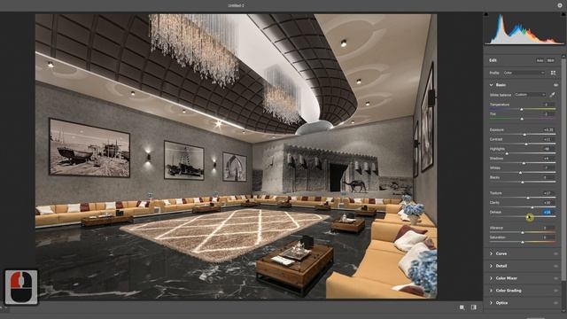 VIP hall interior rendering 3dsmax,vary and post production in photoshop with raw render смотреть онлайн