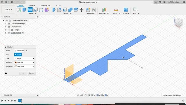 Fusion360: Part 15 (Revolving a sketch) смотреть онлайн