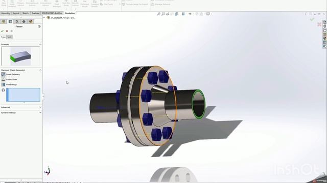 Solidworks- Flange joint simulation смотреть онлайн