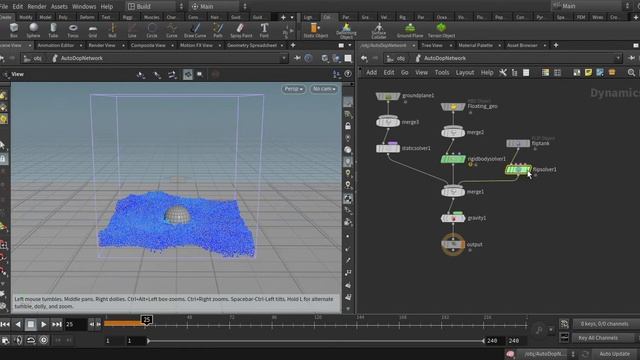 Houdini FX 18.5 ( Float Object in Flip Tank ) смотреть онлайн
