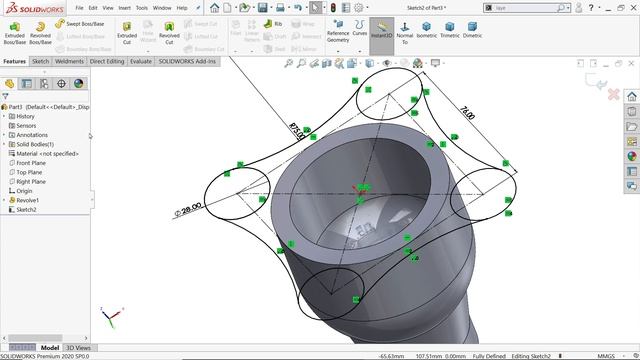 Solidworks tutorial Exercise 149 Revolved Boss, Extrude, Hole, Fillet смотреть онлайн