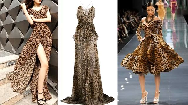 Tiger & Leopard Elegant Print Trendy Girls Dress Designs 2021 | Stylish Animal Print Girls Dresses