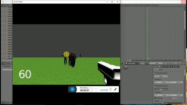 My zombie fps game in blender game engine смотреть онлайн