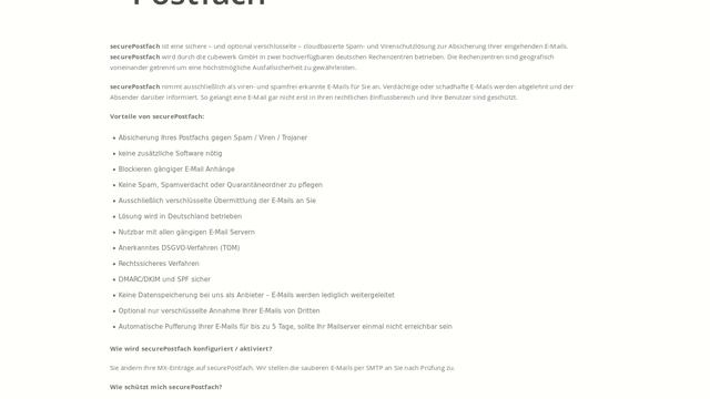 cloudbasierte Spam- und AntiVirus-Lösung securePostfach - Eine Vorstellung смотреть онлайн