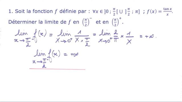 10- Limite D'une Fonction Trigonométrique Et Logarithme Népérien En Un Point
