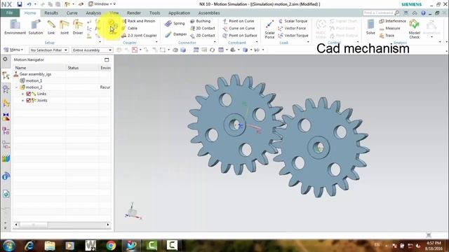 simple gear mechanism nx motion simulation tutorials смотреть онлайн