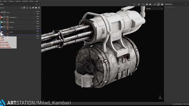 How to texture a Mini-gun with the substance painter smart material ( With Subtitles ) смотреть онлайн