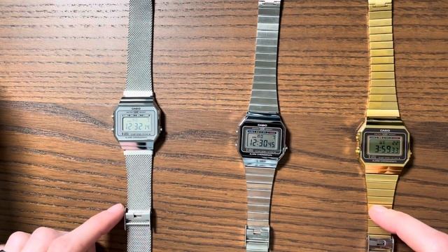 Casio A700 Models Compared (A700WEM, A700WE, A700WEG)