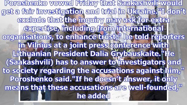 Ukraine leader open to international saakashvili probe смотреть онлайн