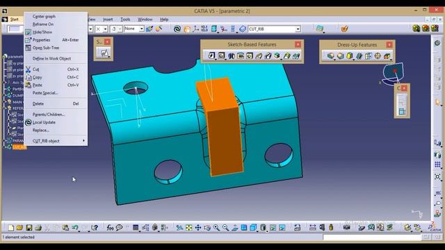 Non parametric to parametric in catia v5||Remastering tutorial-2 смотреть онлайн