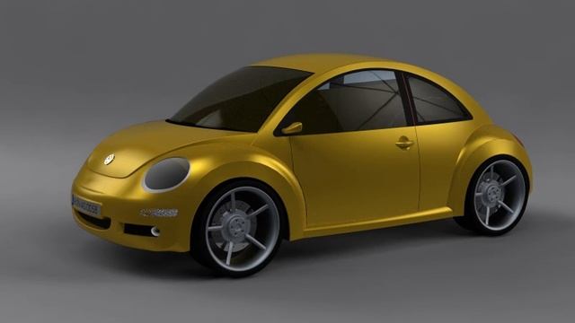 Volkswagen New Beetle modeling SolidWorks, rendering KeyShot смотреть онлайн