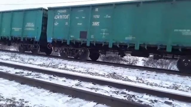 "Тормозящий СМЕ".2ЭС5К-157/159 "Ермаки" по системе СМЕ тормозят с грузовым поездом. смотреть онлайн