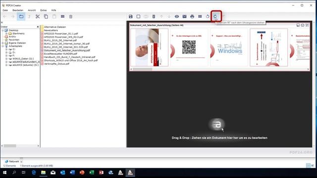 PDF24 Creator - Seiten Drehen