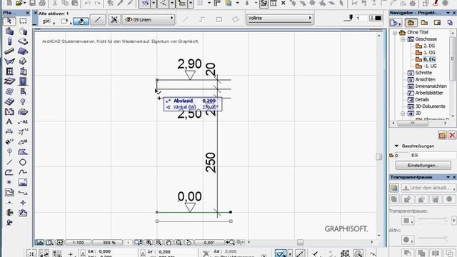 Archicad 16 Mini Tut Nr 7 Grundeinstellungen Höhenentwicklung Schnitt Favorit смотреть онлайн