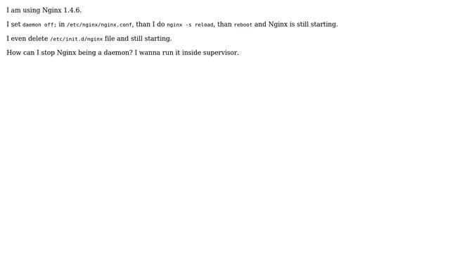 Nginx daemon starts with "daemon off" directive смотреть онлайн