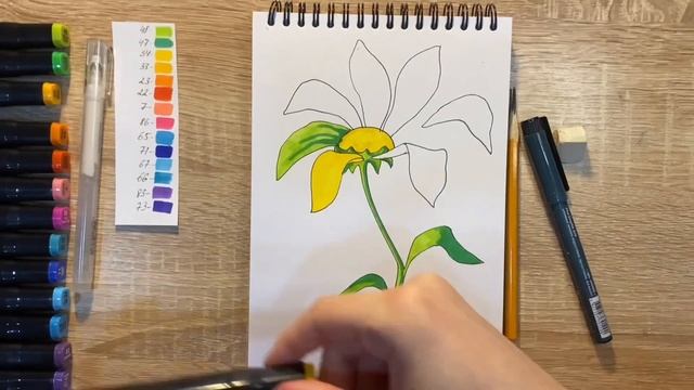 Как нарисовать цветик-семицветик карандашом и скетч маркерами | Рисунок для детей, поэтапно и легко смотреть онлайн