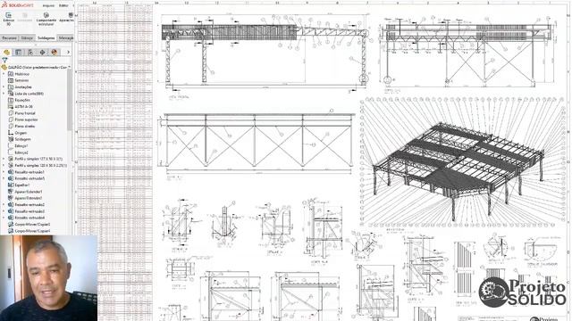 PROJETO GALPÃO METÁLICO NO SOLIDWORKS смотреть онлайн