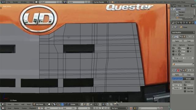 3D Modeling Nissan Quester GKE 280 Truck in Blender 2.79 Cycles Render - Part 06 смотреть онлайн