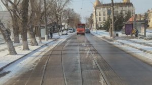 Евпатория 2025.  Супер поездка на евпаторийском трамвайчике №1 по заснеженному городу, красота!