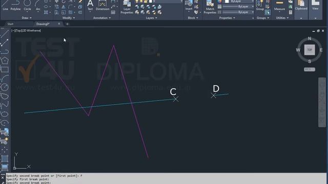 Change the format of Points from Dots to X. Delete the line segments between points C and D.... смотреть онлайн