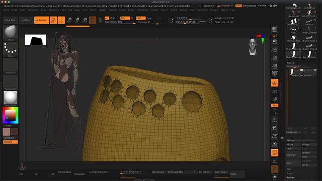 Creating Grommets Or Eyelets in ZBrush using Live Boolean смотреть онлайн