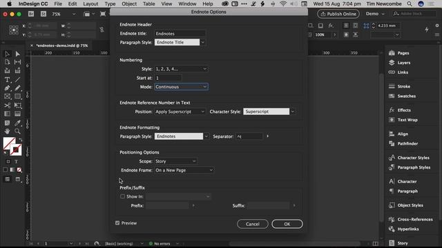 Using Endnotes in InDesign CC 2018 смотреть онлайн