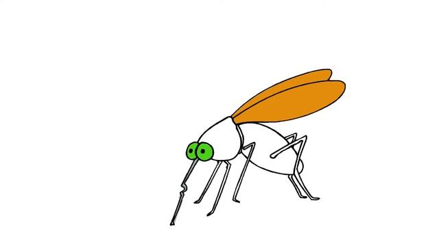 How to draw a mosquito / Learn to draw a mosquito / Drawing for kids смотреть онлайн