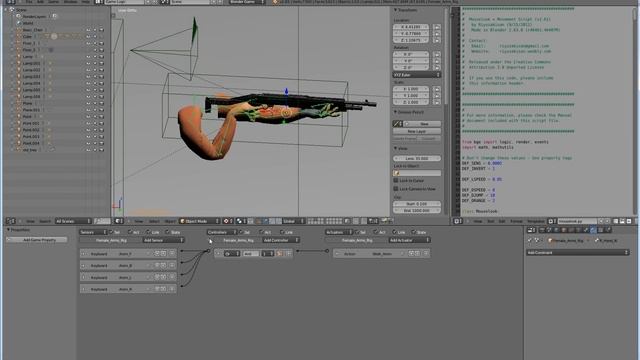 Blender GE 2.6 FPS Tutorial - FPS Rig Setup P2 смотреть онлайн