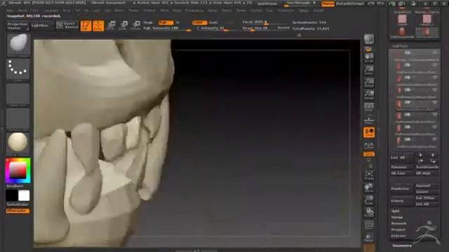 Incisor Placement in Dragon Skull - ZBrush Snippet смотреть онлайн