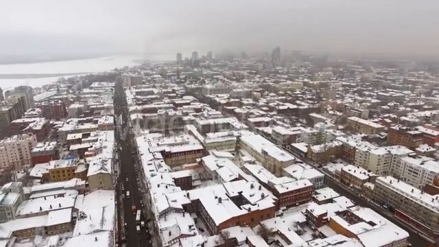 Aerial Panorama Of Winter City And River - Stock Footage | VideoHive 14883258 смотреть онлайн