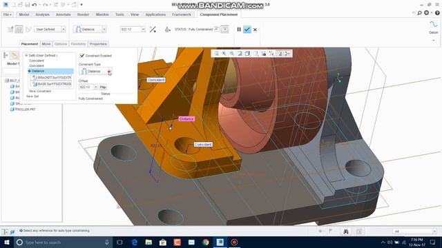 Belt Roller Support Assembly and Mechanism in Creo 3.0 смотреть онлайн