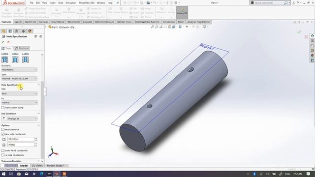 Hole Wizard in SolidWorks Part 2 смотреть онлайн