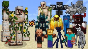 ГОЛЕМ ИЗ ДЖУНГЛЕЙ ПРОТИВ МИНИ-БОССОВ МАЙНКРАФТ