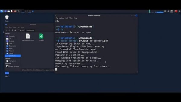 How to Convert Epub File into PDF in Linux (Kali) | Obscurehustle | Obscure