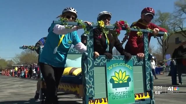 Non-profit furniture bank Flourish hosts 'Running of the Beds' to raise funds, donations смотреть онлайн