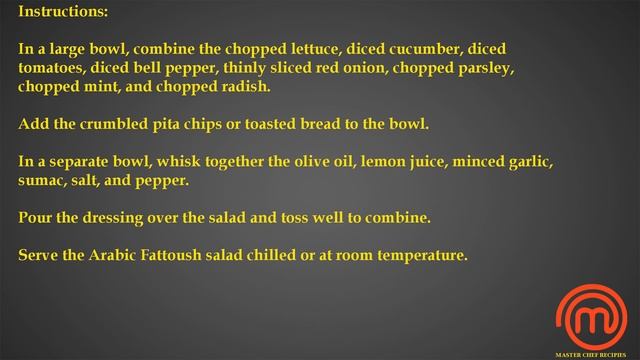 How to Make Arabic Fattoush Salad by Master Chef смотреть онлайн