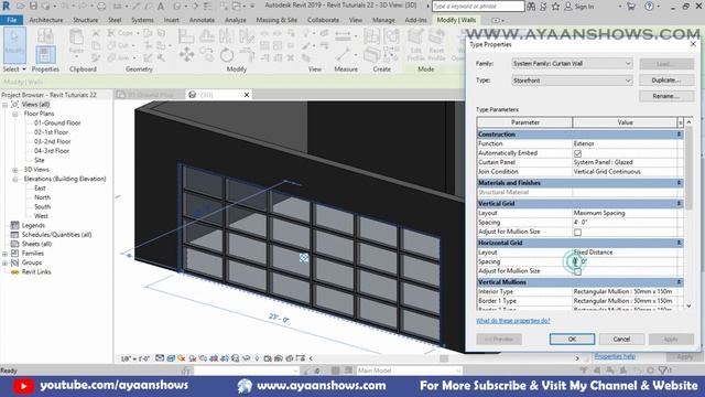 Revit 2019 || Lesson 05 || Creating Storefront Windows || Part 02 || In Urdu Hindi смотреть онлайн