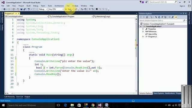 parse, tryparse, convert To Int values from user in visual studio | urdu hindi | parse | tryparse | смотреть онлайн