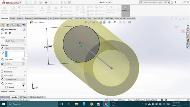SOLIDWORKS TUTORIAL FOR BEGINNER| EXCERCISE 05| Extruded base/boss| Extruded Cut| shell features смотреть онлайн