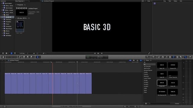 Монтаж видео в FCPX. 3D титры в Final Cut Pro X