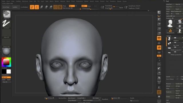 Zbrush 2018 Girl head timelapse смотреть онлайн