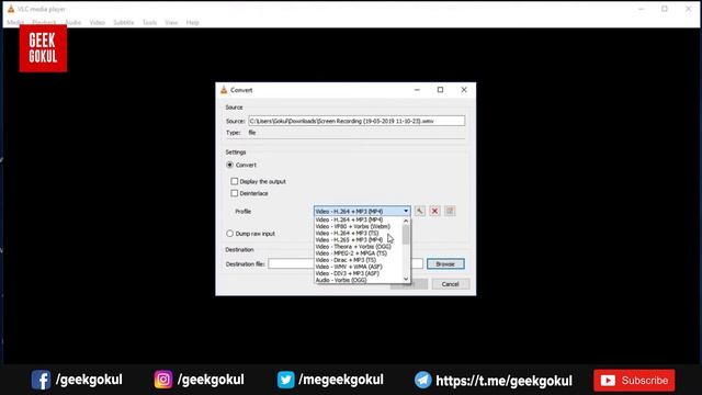 How to Convert your Video or Audio to any other format using VLC Player | Geek Gokul - Tamil смотреть онлайн