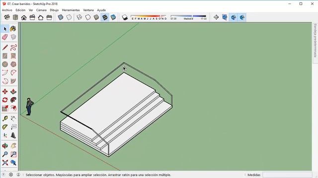 Sketchup 2018 - Crear barridos - Tutorial básico 07 смотреть онлайн