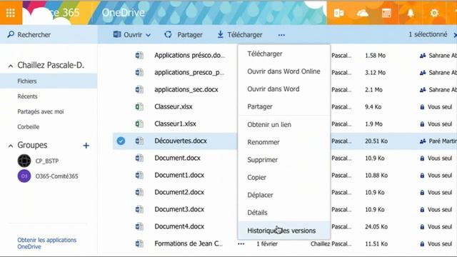 Zoom365 - Comment accéder à l'historique des modifications d'un document d'Office 365 смотреть онлайн