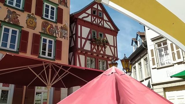 Eberbach, старинная гостиница "У Карпов". Одно из красивейших зданий городков на Некаре. смотреть онлайн