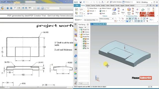 #NX CAD #Modeling #Tutorial 3.0 смотреть онлайн